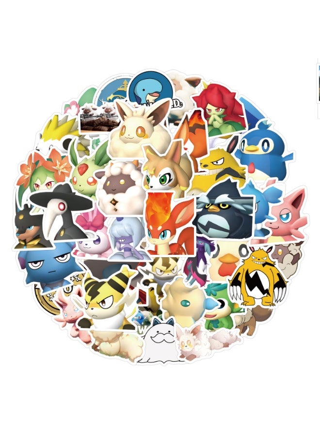 NIBEMINENT 55 Pcs Palworld Deco Kit Waterproof Stickers, High Definition Printing Bright Colors, Suitable for Laptop Skateboard Luggage Water Bottle Guitar DIY - Image 1