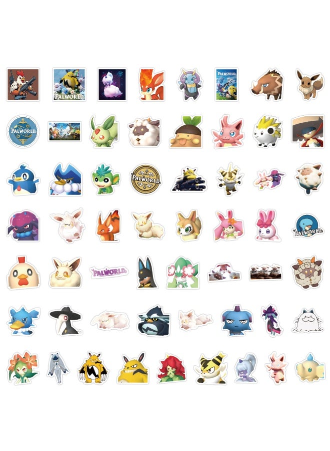 NIBEMINENT 55 Pcs Palworld Deco Kit Waterproof Stickers, High Definition Printing Bright Colors, Suitable for Laptop Skateboard Luggage Water Bottle Guitar DIY - Image 3