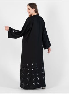 Rosette Abaya Salona Abaya With Embroidery laser cut design  - Image 2