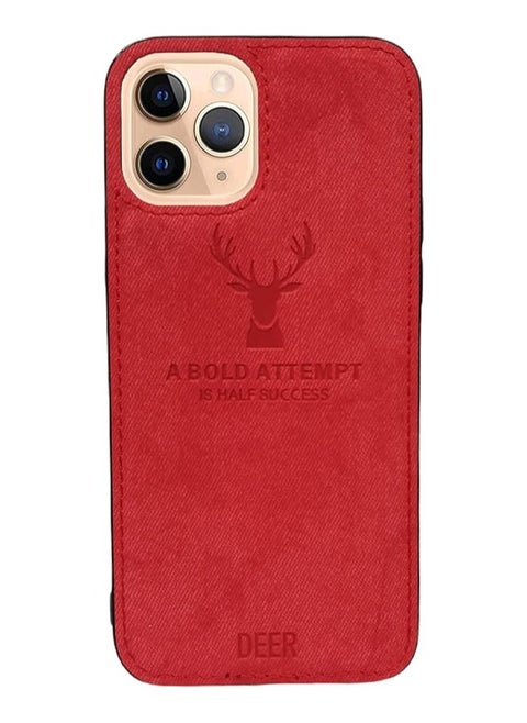 Soft Texture Digital Patterned TPU Cloth, Dirt-Resistant, Antishock, Anti-Fingerprint, Full Body Protective Case for iPhone 11 Pro (Red)