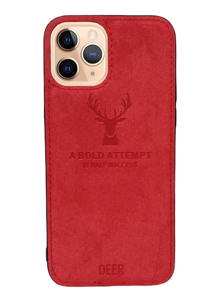 Soft Texture Digital Patterned TPU Cloth, Dirt-Resistant, Antishock, Anti-Fingerprint, Full Body Protective Case for iPhone 11 Pro (Red)
