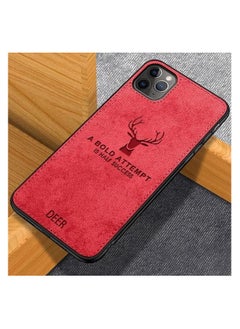Generic Soft Texture Digital Patterned TPU Cloth, Dirt-Resistant, Antishock, Anti-Fingerprint, Full Body Protective Case for iPhone 11 Pro (Red)  - Image 2