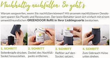 GREENDOOR حزمة بدء نظام إعادة تعبئة مزيل العرق GREENDOOR مزيل عرق قابل لإعادة التعبئة بدون ألومنيوم حماية قوية وآمنة تصميم أنيق مستقر من ABS في شكل أحادي الكتلة لون أنثراسايت 2 مزيل عرق كلاسيكي - Image 5