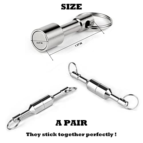 WELLZEER Keychain Magnet for Testing Brass Keychain Pocket Magnets for Purse with Strong Magnetic Rare Earth Neodymium Gold Silver Jewelry Ferrous Metals Test Magnet - Image 2