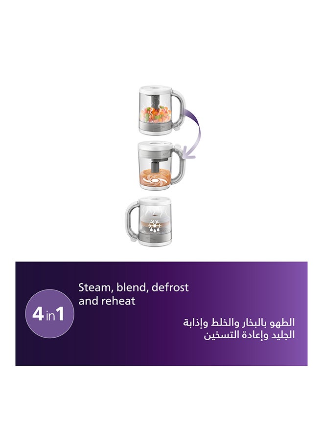 Philips Avent 4-in-1 Healthy Baby Food Maker, For Every Weaning Stage - Steam, Blend, Defrost and Reheat - SCF883/02, White - Image 3