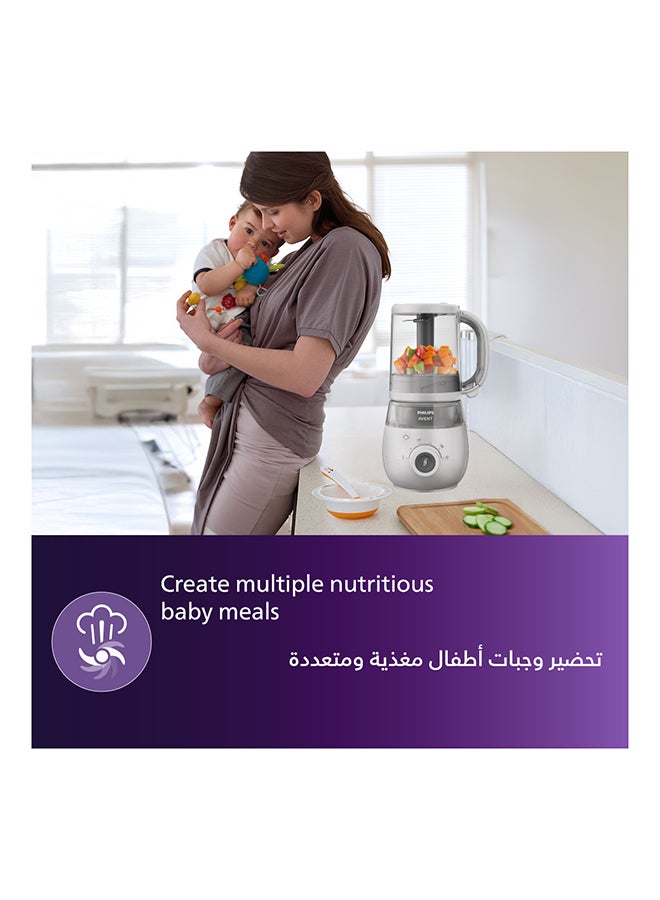 Philips Avent 4-in-1 Healthy Baby Food Maker, For Every Weaning Stage - Steam, Blend, Defrost and Reheat - SCF883/02, White - Image 4