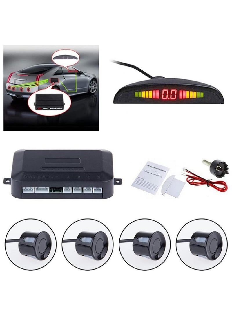 Generic Elshafey Car Parking Sensors with Rear Parking Display with 4 Radar Sensors (Black  - Image 2
