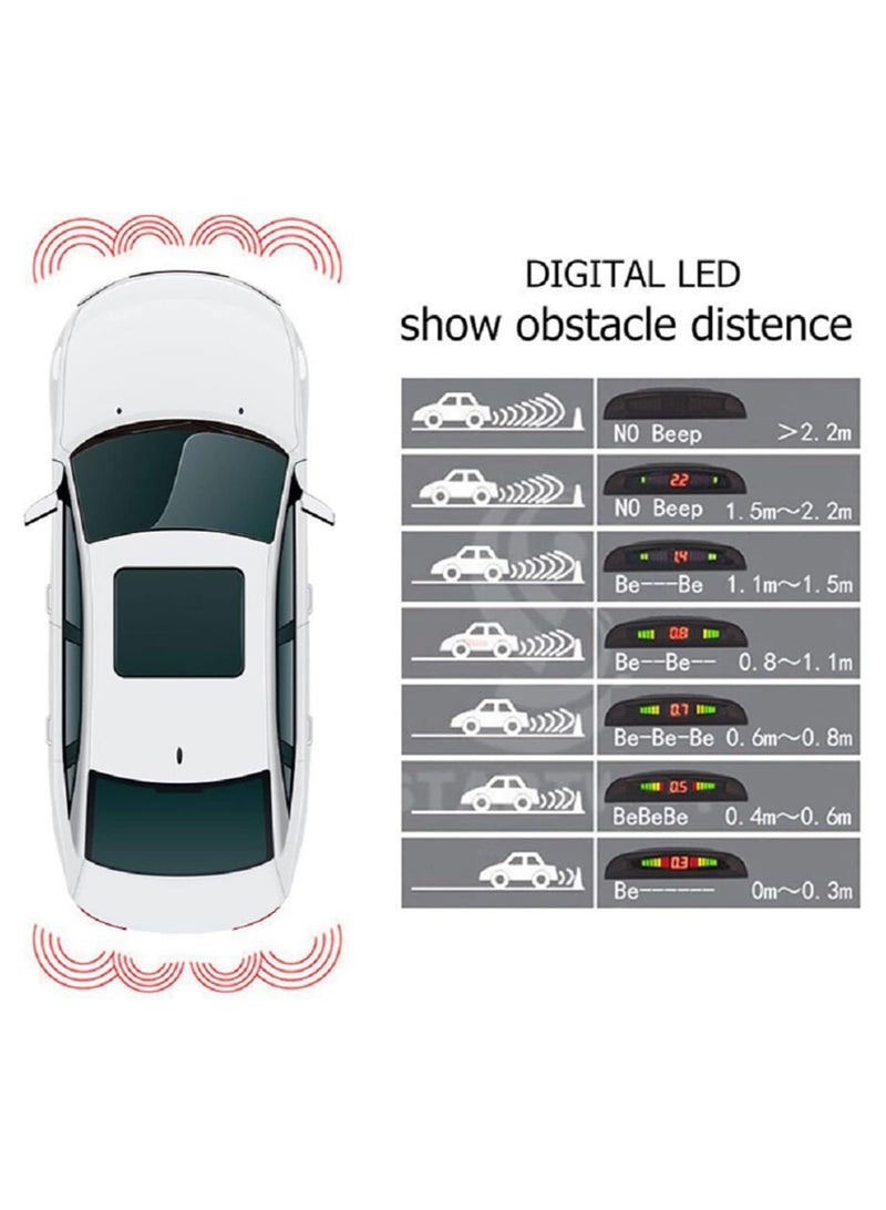 Generic Elshafey Car Parking Sensors with Rear Parking Display with 4 Radar Sensors (Black  - Image 5
