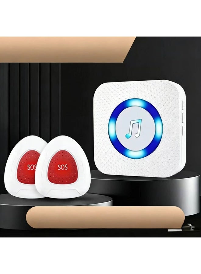 Wireless Caregiver Call on Elderly Monitoring Alert Systems for Seniors 1 Plugin Receiver 2 Waterproof Transmitters - Image 2