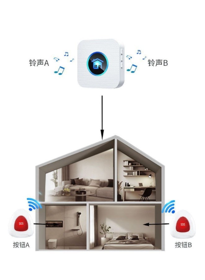 Wireless Caregiver Call on Elderly Monitoring Alert Systems for Seniors 1 Plugin Receiver 2 Waterproof Transmitters - Image 4