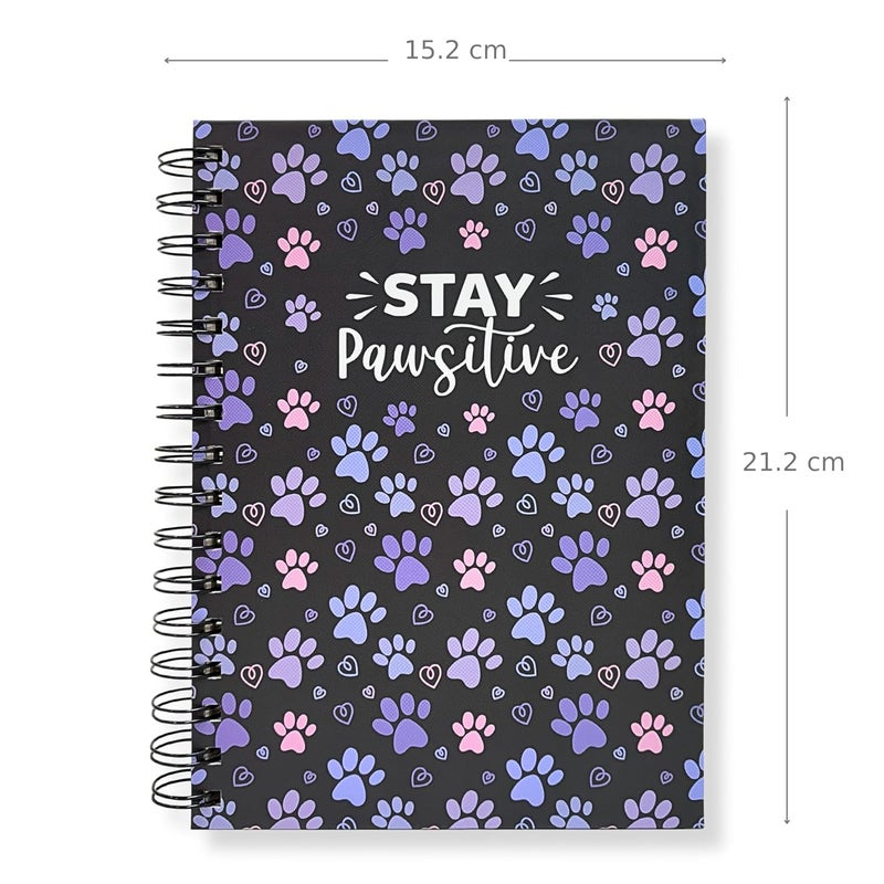 Articious Paw Spiral Notebook | A5 Size 21x17 cm | 190 Ruled Pages | 80 GSM Thick Paper | Aesthetic Hardbound Journal for Writing, School, Office & Gifting - Image 3