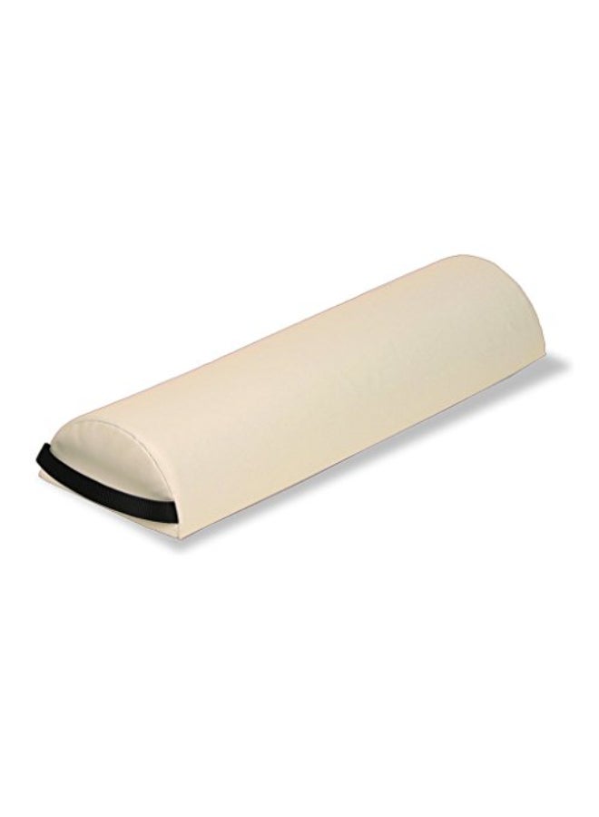 EarthLite Massage Bolster Pillow Half Jumbo Durable Easy to Clean 100 PU Upholstery incl Strap HandleProfessional Quality CFCFreeBack Pain Relief Vanilla Crme - Image 1