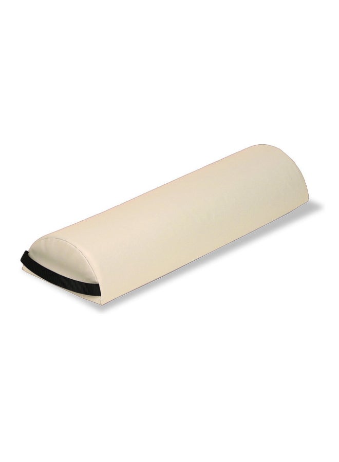 EarthLite Massage Bolster Pillow Half Jumbo Durable Easy to Clean 100 PU Upholstery incl Strap HandleProfessional Quality CFCFreeBack Pain Relief Vanilla Crme - Image 2