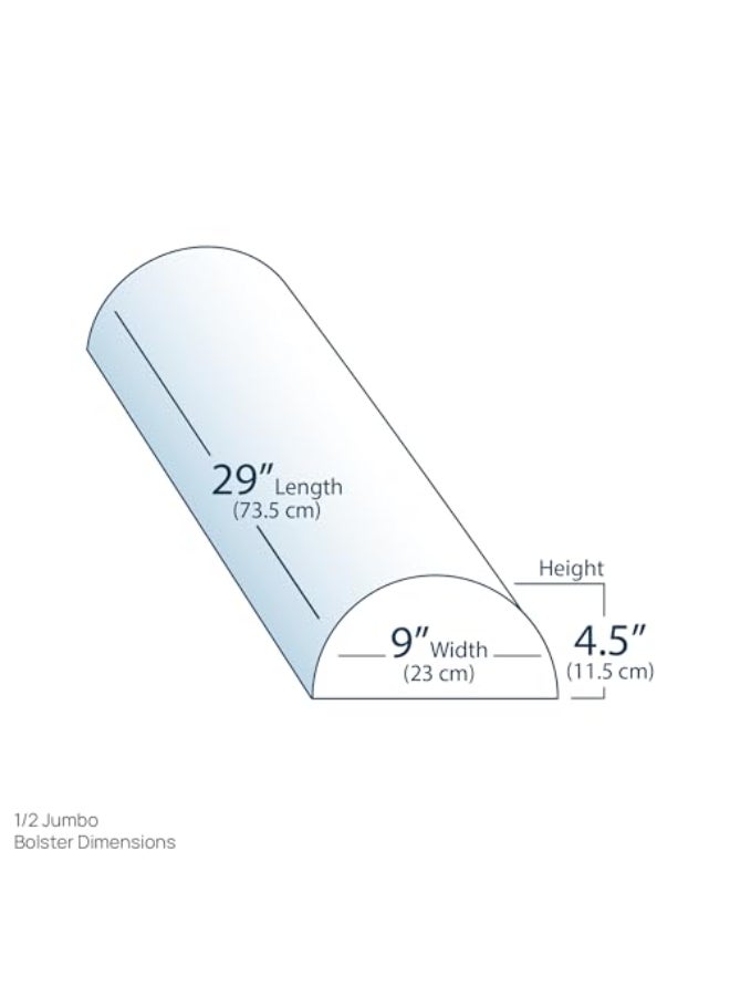 EarthLite Massage Bolster Pillow Half Jumbo Durable Easy to Clean 100 PU Upholstery incl Strap HandleProfessional Quality CFCFreeBack Pain Relief Vanilla Crme - Image 3