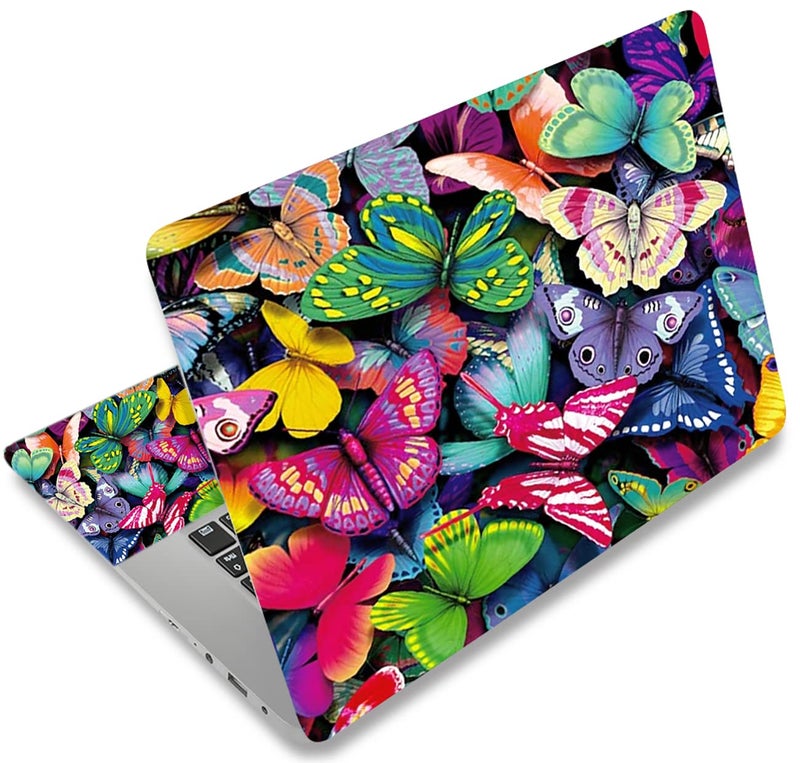 ICOLOR Pretty Butterflies Fashion Netbook Laptop Skin Sticker Reusable Protector Cover for 11.6-15.6 Inch Chromebook Skin YNEK-131 - Image 1