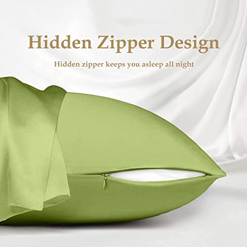 INSSL Silk Pillowcase for Women, Mulberry Silk Pillowcase for Hair ad Skin and Stay Comfortable and Breathable During Sleep(Tea Green,Standard) - Image 5