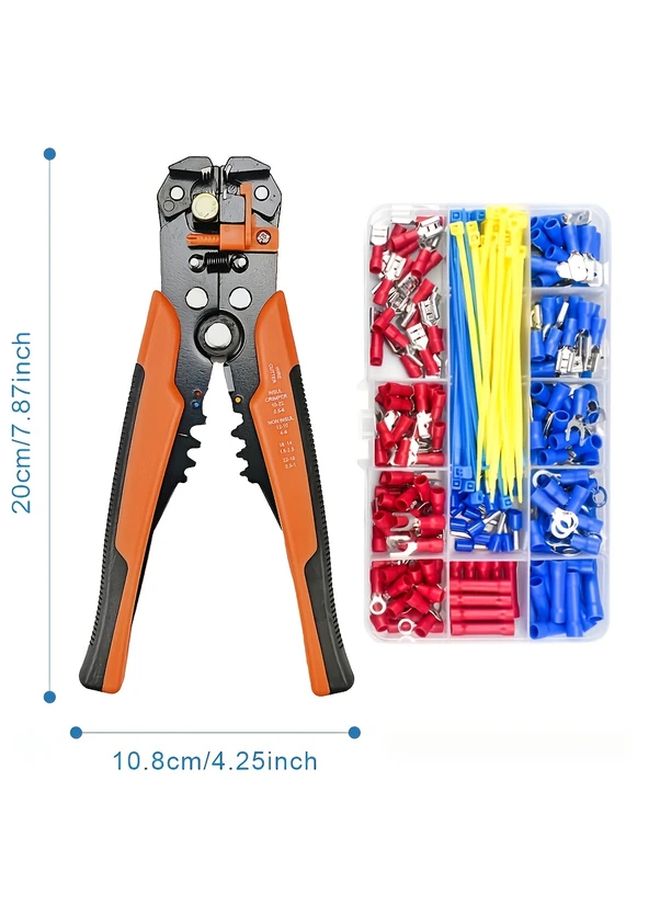 260 Pcs Spade Terminals Insulated Wire Connectors Electrical Assorted Crimp Butt Ring Fork Set Ring Lugs Wire Stripper Plier - Image 3