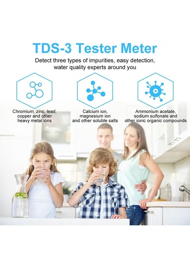 TDS Water Quality Tester, Digital LCD TDS Meter Tester Water Testing Pen Purity Filter 0-9990 PPM Temp for Drinking Water, Aquariums and Swimming Pools - Image 5