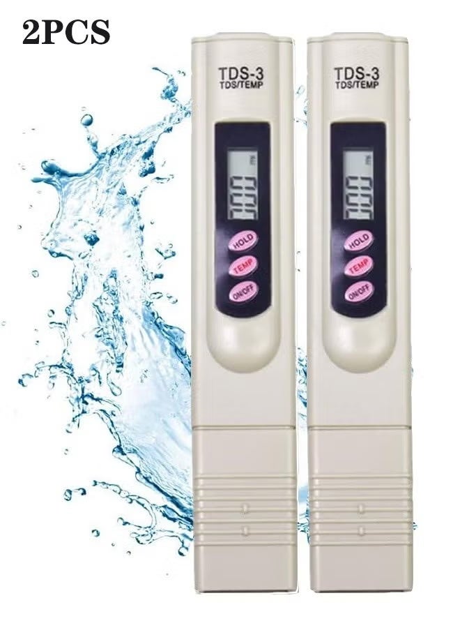 TDS Water Quality Tester, Digital LCD TDS Meter Tester Water Testing Pen Purity Filter 0-9990 PPM Temp for Drinking Water, Aquariums and Swimming Pools - Image 1