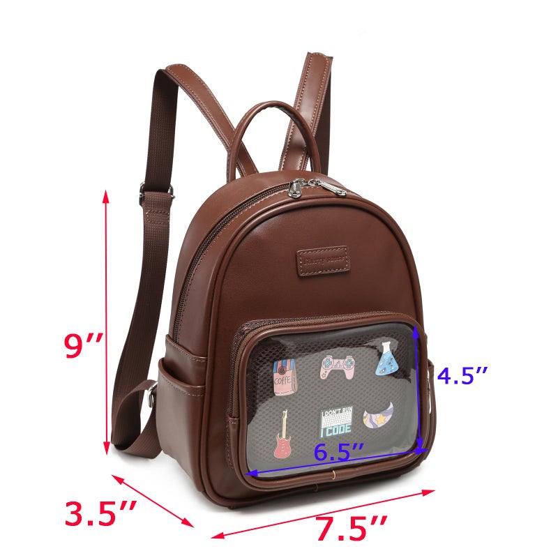 RAINBOW SMILE Kawaii Ita Bag - Clear Window Pin Display Backpack Purse for Anime Pins Display - Image 2