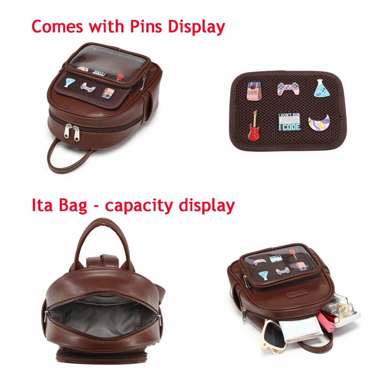 RAINBOW SMILE Kawaii Ita Bag - Clear Window Pin Display Backpack Purse for Anime Pins Display - Image 5