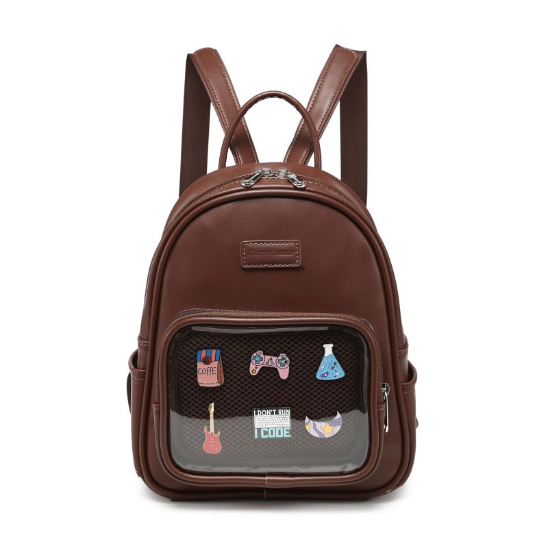 RAINBOW SMILE Kawaii Ita Bag - Clear Window Pin Display Backpack Purse for Anime Pins Display - Image 1