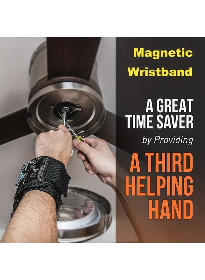 1pc Magnetic Wristband Organizer Adjustable Strap For Screws Nails Drill Bits - Image 3