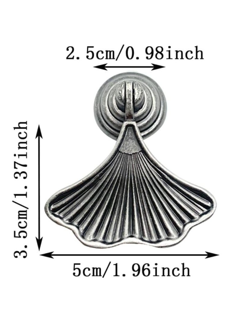 SOLARAE Knob Handles for Furniture, Antique Silver Drop Pendant Pull Handle Fashion Ginkgo Leaf Shape Dresser Knobs for Kitchen Bathroom Cabinet Door Drawer 4 pcs - Image 4