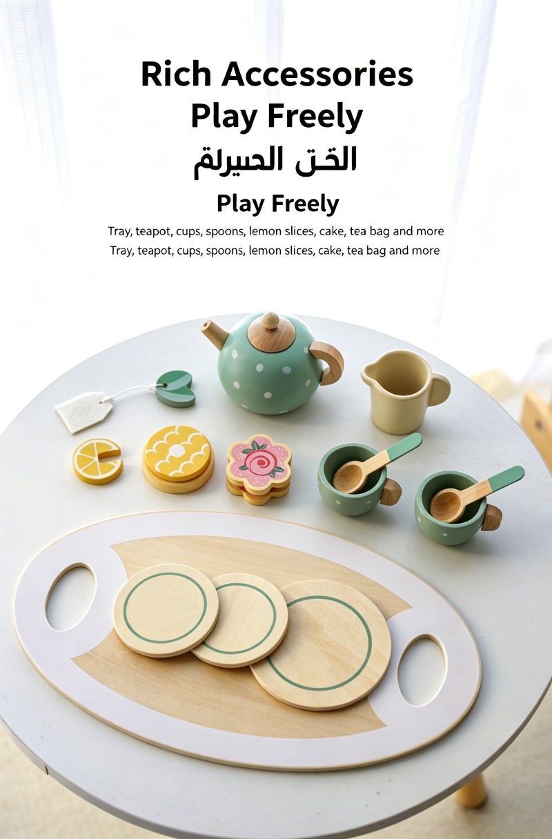 Kabi Afternoon Tea Set - Wooden Role-Play Toy for  Kids - Image 4