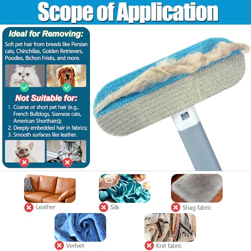 SWJDQS Pet Hair Removal Tool, Dog and Cat Hair Remover for Couch Carpet Furniture, 4 in 1 Multifunctional Pet Hair Removal Broom, Cleaning Brush for Window Tile, Reusable Washable, 1 Piece - Image 5