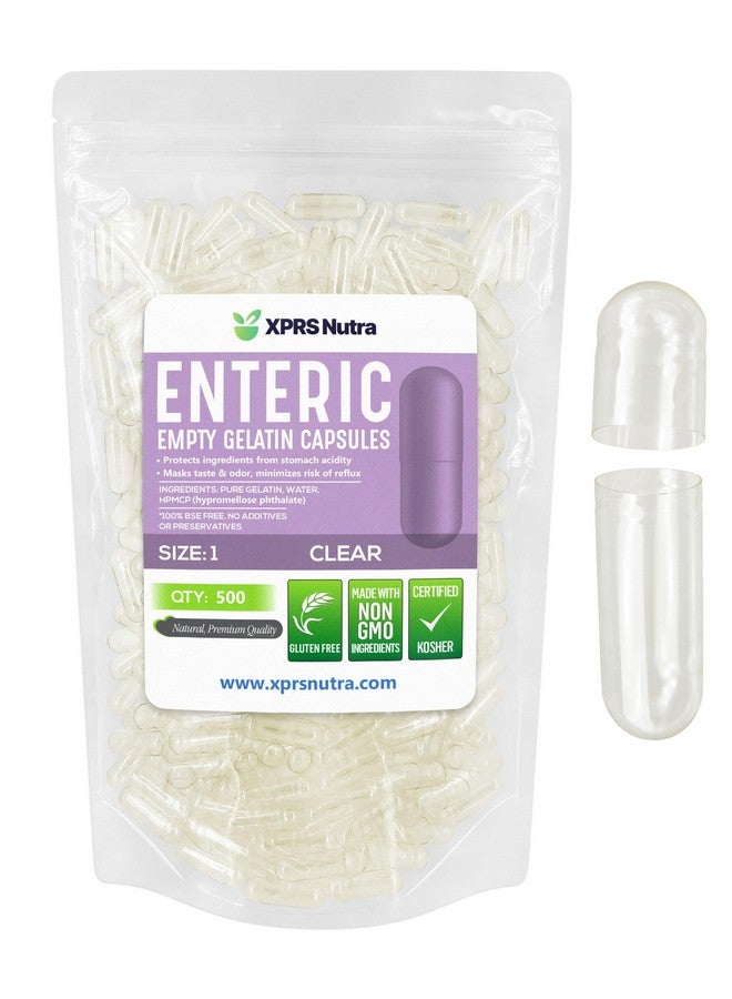 XPRS Nutra كبسولات XPRS Nutra فارغة حجم 1 - 500 عدداً كبسولات جيلاتينية شفافة مغلفة بطبقة مقاومة للأحماض - حبوب إطلاق مؤجل - تعبئة كبسولات بنفسك - كبسولات جيلاتينية فارغة نقية من بقر, - Image 1