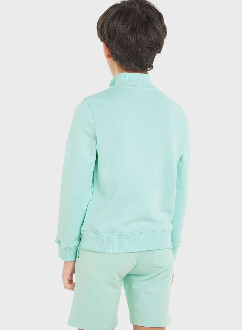 Calvin Klein Jeans Kids Logo Half Zip Sweatshirt
