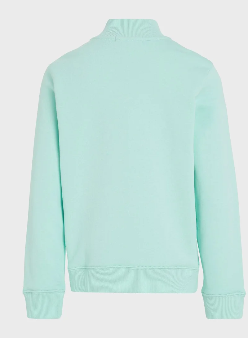 Calvin Klein Jeans Kids Logo Half Zip Sweatshirt