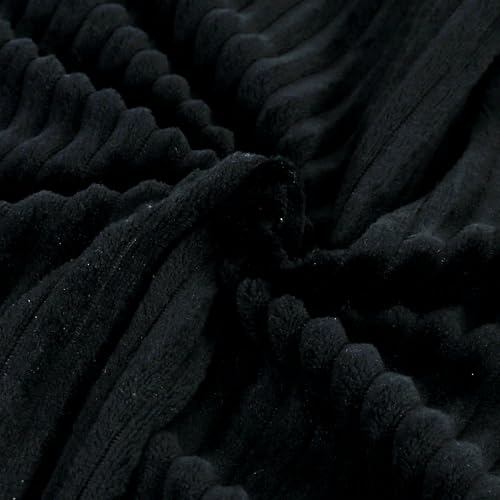 RD TREND® Cushion Cover Set of 5, Decorative Sofa Living Room Home Square Cushion Covers 16 Inch x 16 Inch, Aesthetic Corduroy Striped Double Sided (Black,Pack of 5) - Image 2