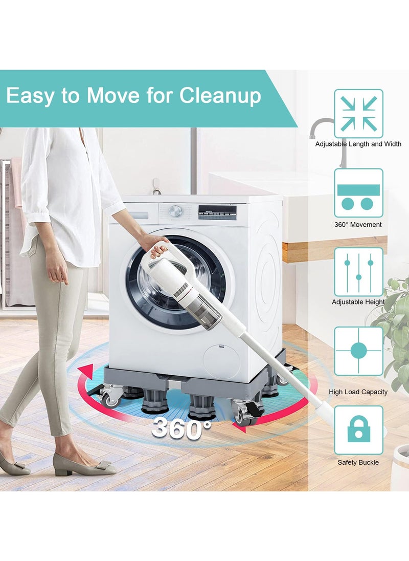 Jubilin - Mobile Base, Washing Machine Stand, Fridge Stand Base,Dryer Dolly Roller with 4 Locking Wheels and 8 Strong Feet - Image 1