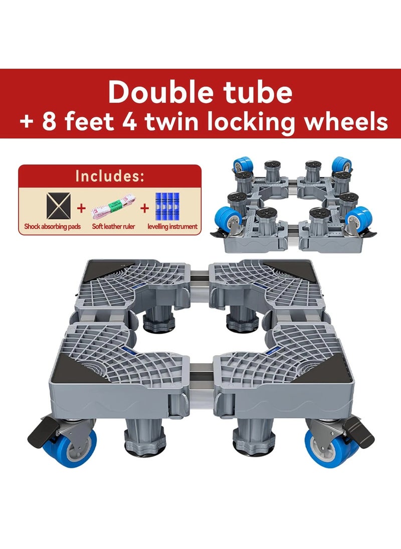 Jubilin - Mobile Base, Washing Machine Stand, Fridge Stand Base,Dryer Dolly Roller with 4 Locking Wheels and 8 Strong Feet - Image 1