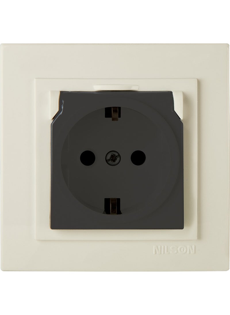 Nilson Touran Grounded Socket with Cream Cover 