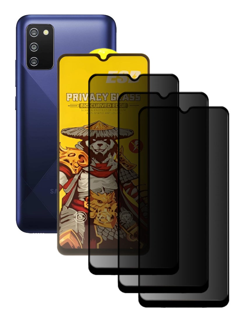 ESD 3 Pieces Tempered Dustproof Privacy Glass Screen Protector Compatible For Samsung Galaxy F02s - Image 1