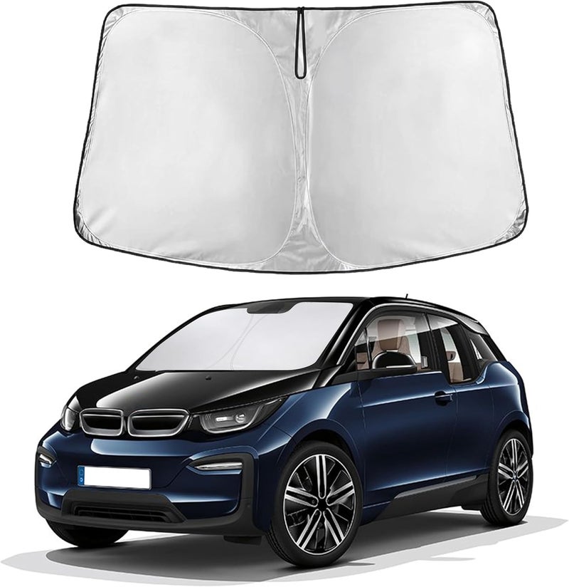 EcoNour Windshield Sun Shade Compatible for BMW i3 | Front Window Sunshade | Foldable Sun Visor | UV & Heat Blocking Protection - Image 1