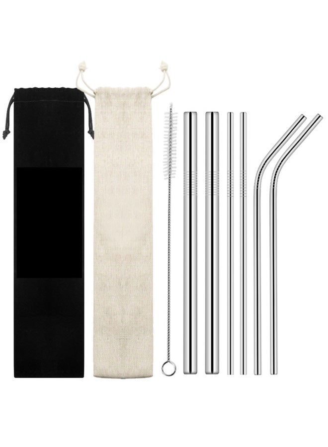304 Stainless Steel Straw Metal Titanium Plated Milk Tea Telescopic Straw Special Straw Set-Color:8*265mm Straight Pipe-Specifications:True Color  - Image 5