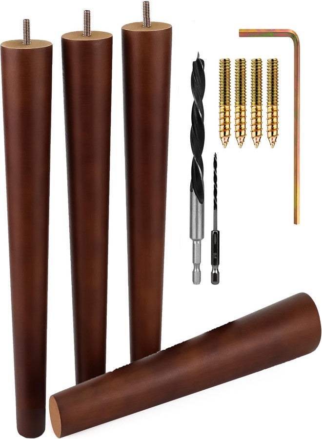 Airy Abode Premium Walnut Wood Furniture Legs (Full Install Kit) - Pick Your Size and Color - Image 1