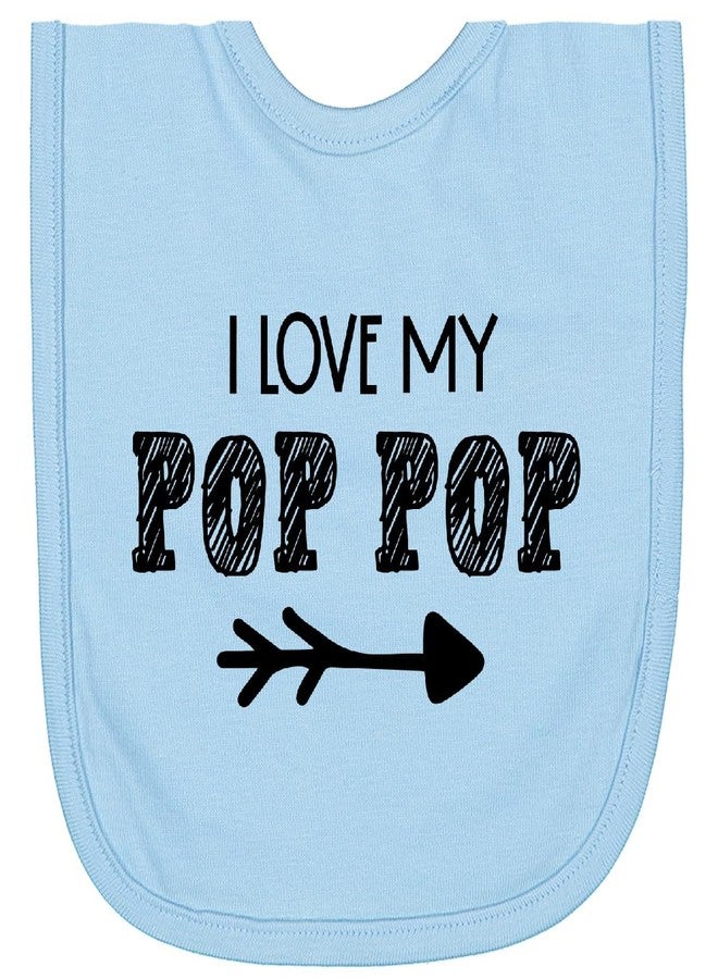 inktastic I Love My Pop Pop with Arrow Newborn Bib Light Blue 3f293 - Image 1