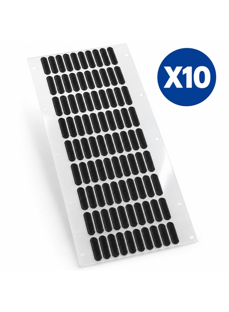 Speaker Dust Protection Mesh Stickers for Phone Bottom Speakers, Ultra-Fine Anti-Dust Net with Strong Adhesive, 13x3.5mm Ultra-Thin - Black (Pack of 10) - Image 1