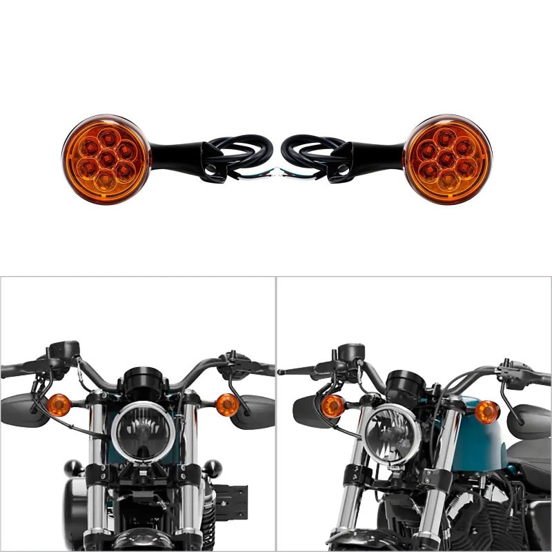 إشارة انعطاف أمامية كروم لـ Harley XL48 XL1200X 2016-2022 - Image 2