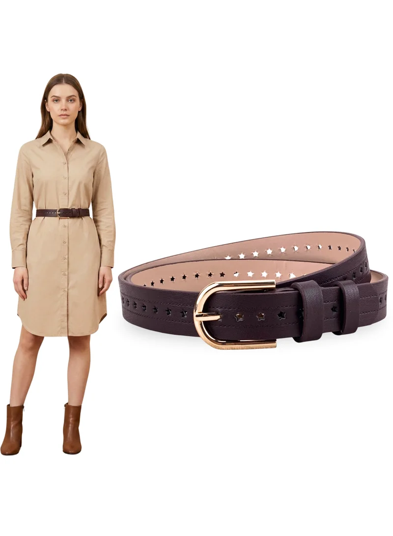 Classic Milano Classic Milano Women's Belt with Gift Box; Faux Leather Ladies Belt for Dresses, Jeans & Gowns; Stylish Womens Belt; Adjustable Girls Belt; Belt for Women | Full Length: 110 CM (Free Size - Fits up to the waist of 40 Inches / 100 CM)