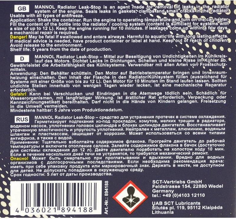 MANNOL 9966 Germany Radiator Leak Stop, 325ml - Image 4
