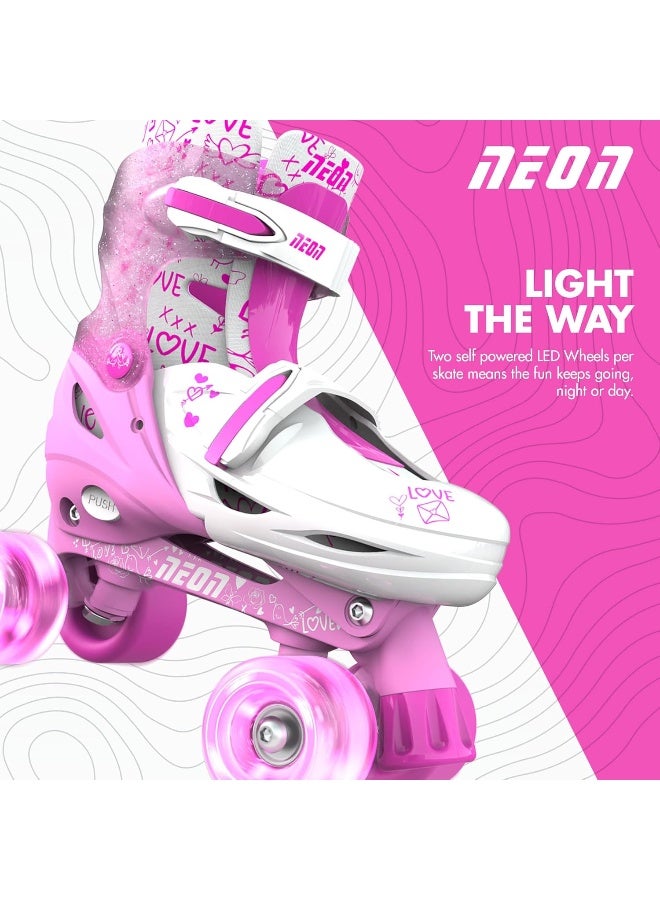 Yvolution 4 Adjustable Sizes Roller Skates Light Up Wheels for Girls Boys for Kids Inline and Quads Kids Skates (12-2 or 3-6 US) - Image 5