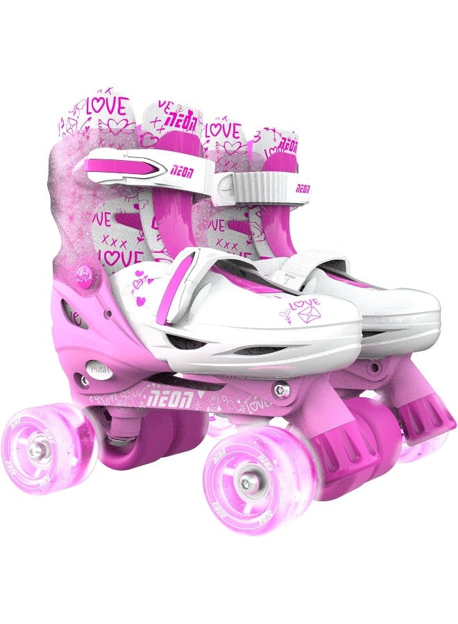 Yvolution 4 Adjustable Sizes Roller Skates Light Up Wheels for Girls Boys for Kids Inline and Quads Kids Skates (12-2 or 3-6 US) - Image 3