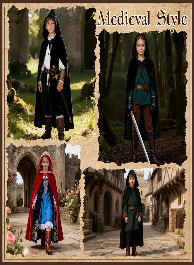 Durio Kids Hooded Cloak Cape - Halloween Party Christmas Cosplay Costumes 8-18 Years - Image 4