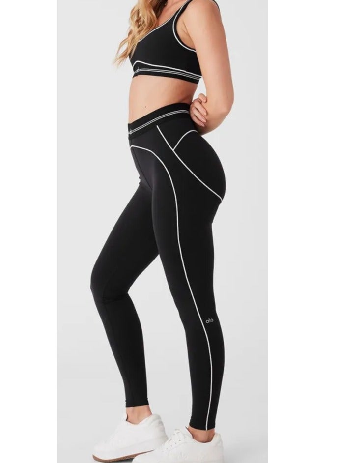 ألو بدلة رياضية نسائية أنيقة مزودة بحمالة صدر مدمجة، بتصميم رياضي مريح، قابلة للتمدد في 4 اتجاهات - Image 3